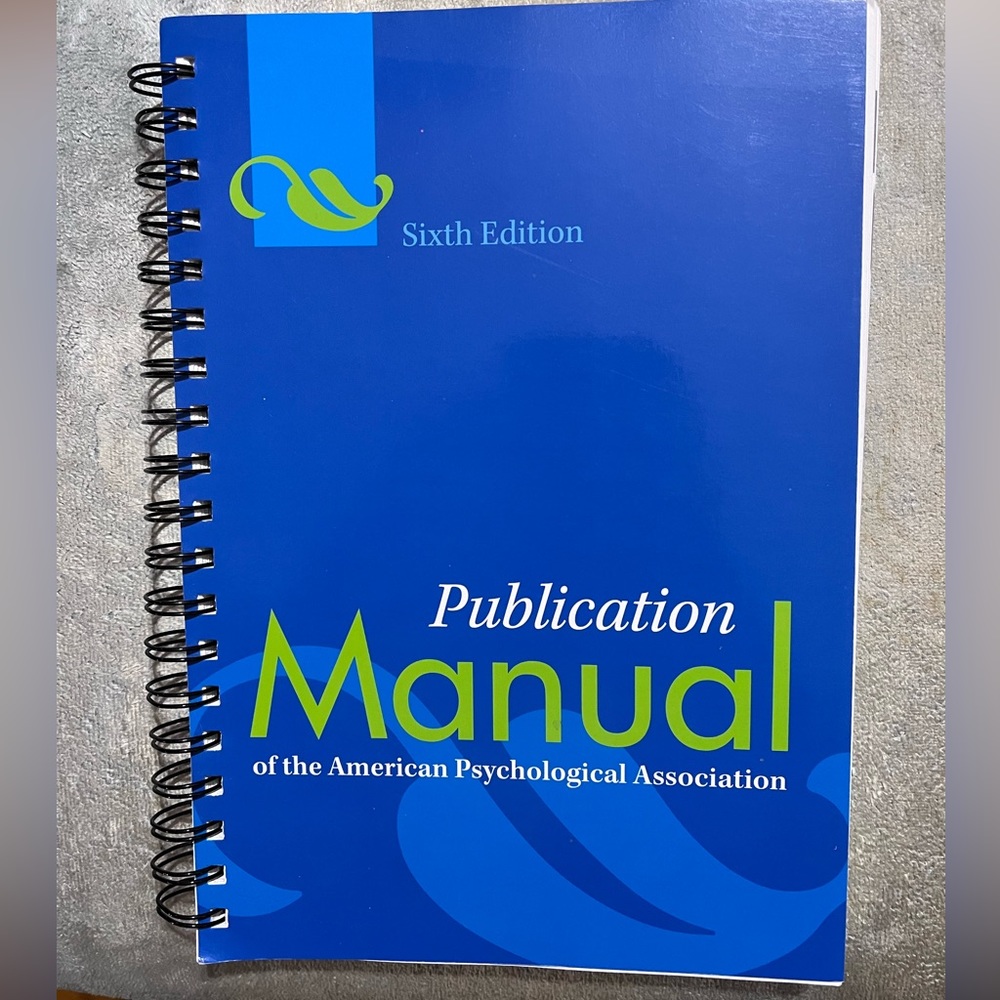 Publication Manual of the American Psychological Association, 6th edition.